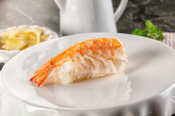 Japanese cuisine - sushi with prawn