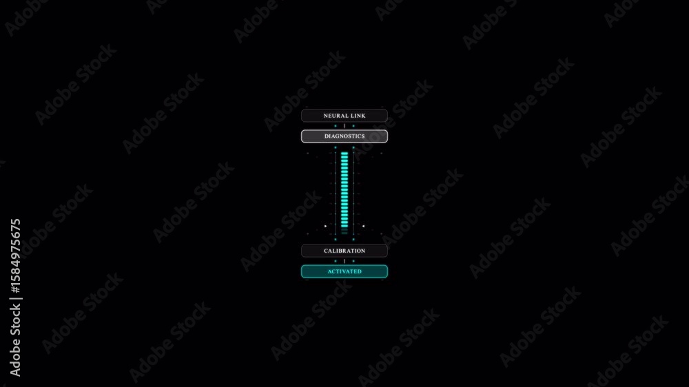Poster futuristic audio calibration interface display