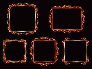 リボン、パールF、9オレンジB