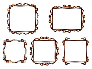 リボン、パールF、18茶