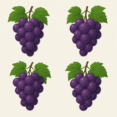 ぶどうのイラストセット