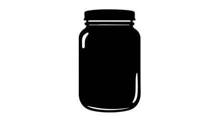 Silhouette of a black jar closed with a lid.