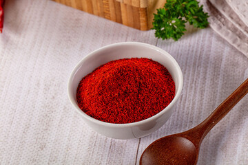 Red dry chili pepper paprika powder