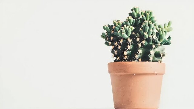 Small cactus in terracotta pot