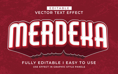 3d editable indonesia text effect typography style template