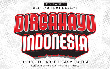 3d editable indonesia text effect typography style template
