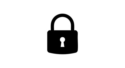 An illustration of a black padlock, symbolizing security and protection. 