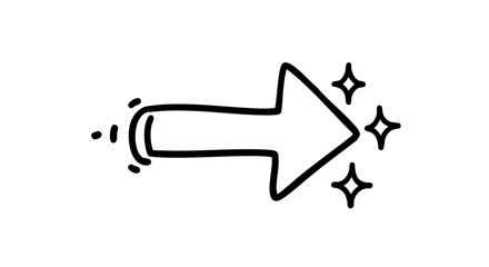 Arrow pointing towards the right, symbol of guidance and direction.