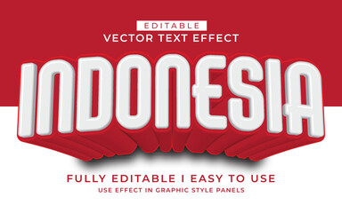 3d editable indonesia text effect typography style template