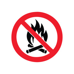 No Campfires or Open Flames Allowed Warning Sign