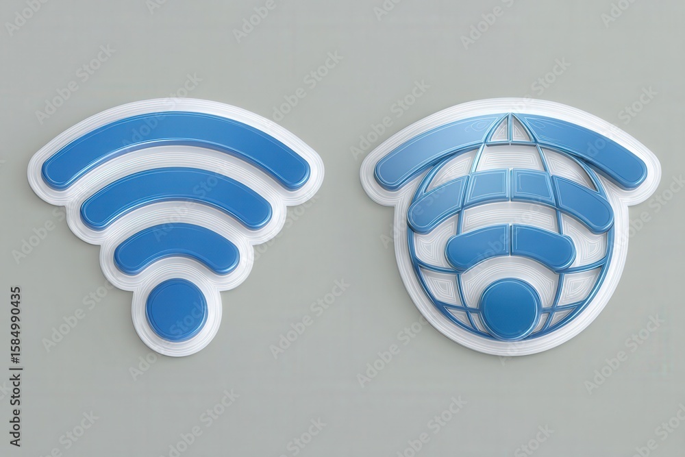 Aufkleber innovative wireless communication symbols illustrating connectivity and global networking showcasing