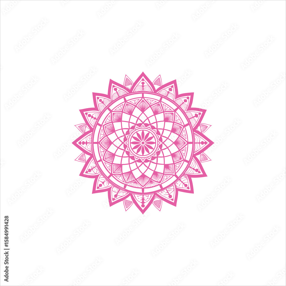 Poster elegant minimalist mandala with intricate circular motifs and geometric patterns