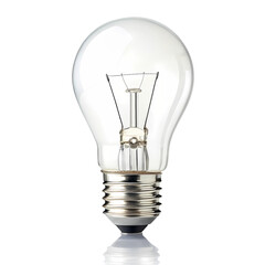 Clear Glass Light Bulb on White Background