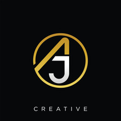 AJ Logo design vector icon symbol modern creative company