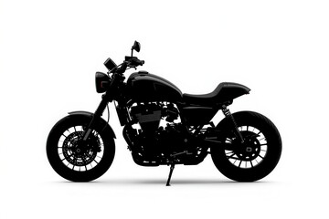 Obraz premium Sleek black motorcycle with a retro design stands out, blending classic styling with modern lines.