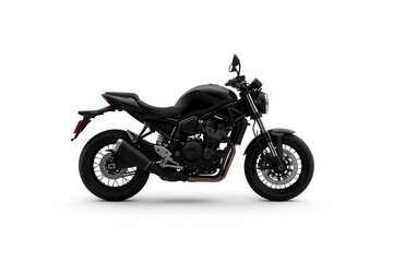 Obraz premium Sleek, black motorcycle with a classic design, showcasing its powerful engine and streamlined body.