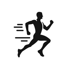 The image shows a man running. Cartoon Clipart Silhouette Vector Illustration Line Art Illustration. .