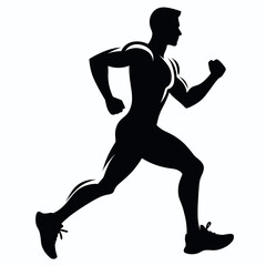 The image shows a silhouette of man. Cartoon Clipart Vector Illustration Line Art Illustration. .