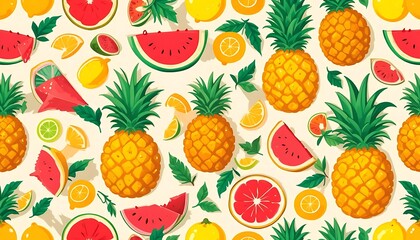 Pineapple Watermelon Lemon Pattern