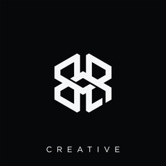 bb hexagon logo design vector