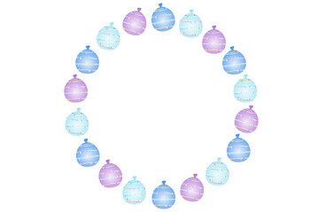 ふんわり水風船 フレーム 丸 ブルー