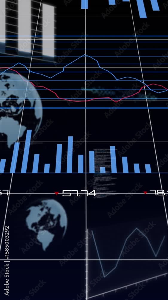 Aufkleber animation of data processing over black background