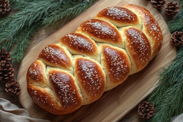 Festive Challah Bread With Salt Crystals