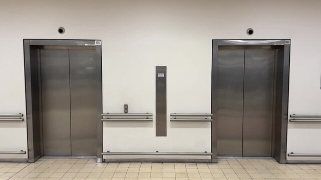 2 elevators in a business office block in Cape Town. Note this could be anywhere in the world.
