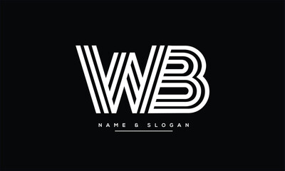 Obraz premium WB, BW, W, B Abstract Letters Logo Monogram