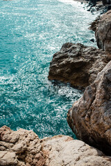 Rocky Coastline with Turquoise Waves