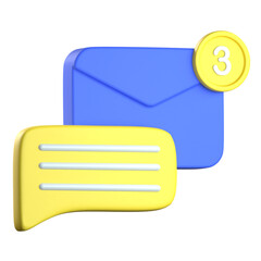 Fototapeta premium Email-Based Communication 3D Icon Colorful Design