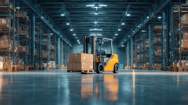 Warehouse logistics operations industrial warehouse digital image modern environment wide angle efficiency and productivity
