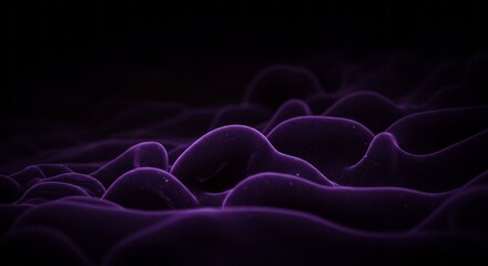 Abstract dark purple organic forms with subtle sparkle and depth