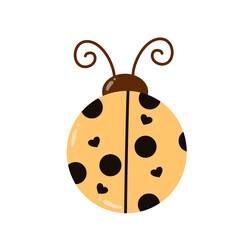 Cute Yellow Ladybug with Heart Spots