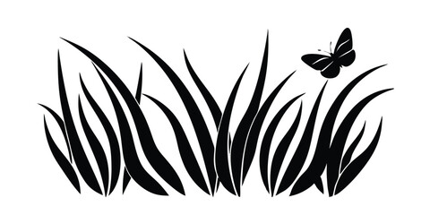 grass and flowers vector