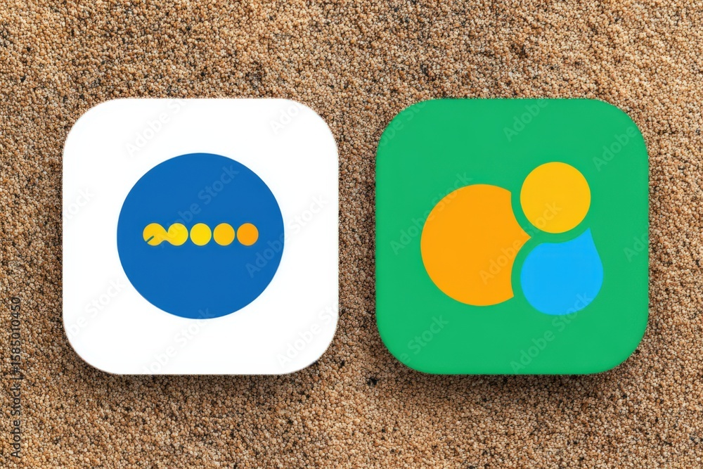Poster innovative app icons representing digital branding and user engagement with vibrant color palettes d