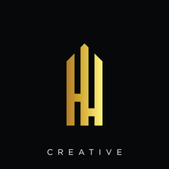 HH LOGO DESIGN Elegant Apartment Marketing Concept