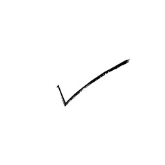 Hand-drawn Check Mark Symbol on White Background