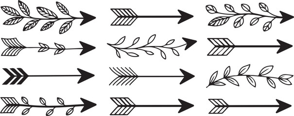 Boho decorative arrows for wedding cards and craft designs