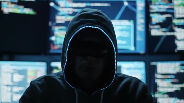 Mysterious Hacker Stock Video
