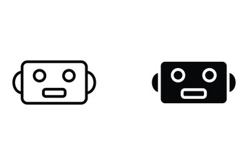 Chatbot icon set. Support bot. robot with headset. The symbol of an instant response from the support service. Vector illustration isolated on white background. Editable stroke. vector eps 10