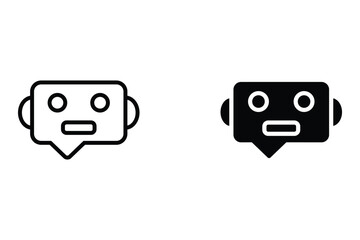 Chatbot icon set. Support bot. robot with headset. The symbol of an instant response from the support service. Vector illustration isolated on white background. Editable stroke. vector eps 10
