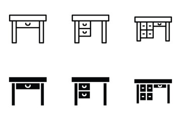 Table Icon set. room furniture. Design Illustration. vector eps 10