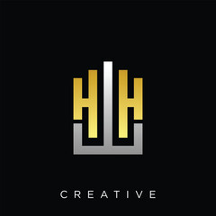 wh building logo design vector 