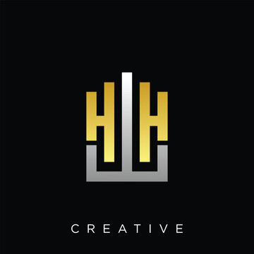 wh building logo design vector 