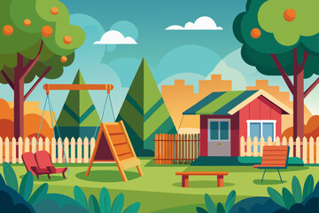 Fototapeta premium rural landscape with houses