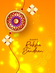 Fototapeta premium Happy Raksha Bandhan cultural Indian festival card