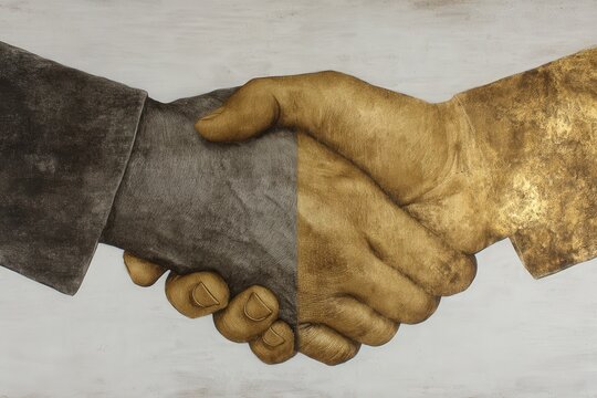Captivating visual representation of unity and collaboration through diverse hands engaged in a handshake highlighting mutual respect and partnership symbolizing trust and cooperation