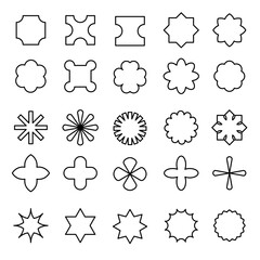 set of abstract shapes design elements