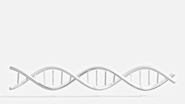 DNA Simulate animation revolves around itself seamless looping. Designed to be simple and elegant. Can be used in cosmetic industry, science or medicine background. Minimal idea concept, 3D Render.